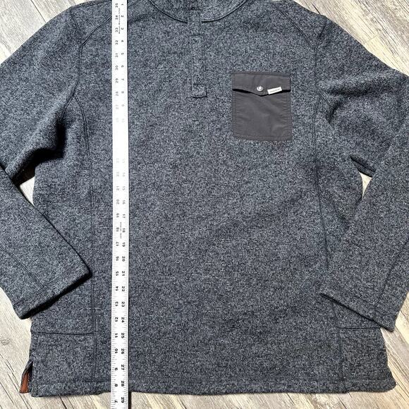 Woolrich 1/4 Snap Pullover Mens XL Gray Chest Pocket Hiking Outdoor - Picture 2 of 6